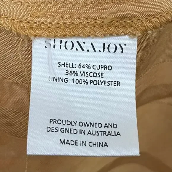 Shona Joy Dress Womens Size 8 Yellow Gold Split Skirt Midi Slit Cocktail Evening - Picture 11 of 12